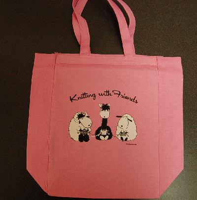 Knitting With Friends® - Pink Tote - 3 Friends Design