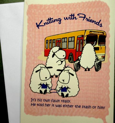 Knitting With Friends Greeting Card - The Stash or Him