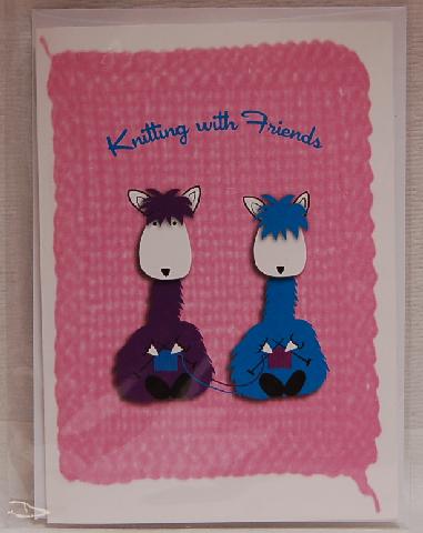 Knitting With Friends Greeting Card - Alpaca