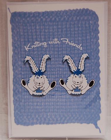 Knitting With Friends Greeting Card - Angora
