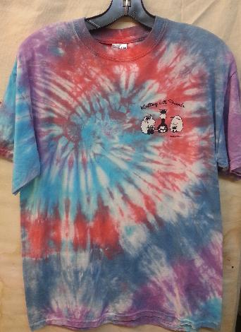 KWF Tie-Dyed Large T Shirt - 3 Friends Design in Fairground KWF Tie-Dyed Large T Shirt - 3 Friends Design in Fairground