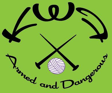 Knitting with Friends Crew Neck T Shirts - Armed and Dangerous Design