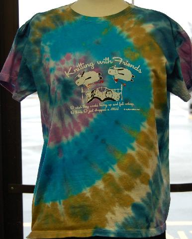 Womens Tie-Dyed     Small T Shirt - Sheep Dreams Design in Island Atol