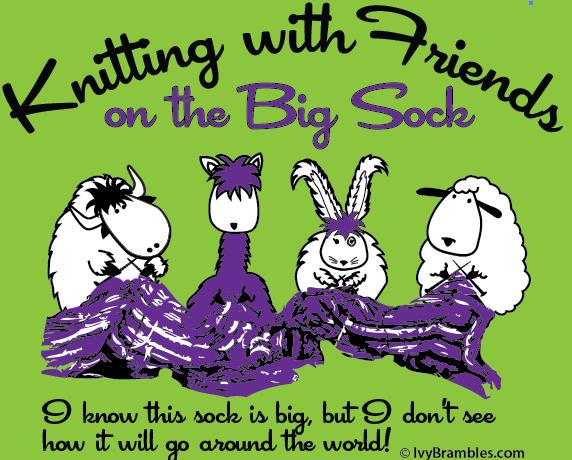 Knitting With Friends T-Shirt - Big Sock World Design Knitting With Friends T-Shirt - Big Sock World Design