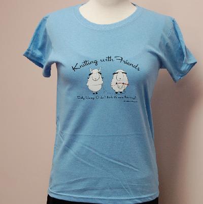 Knitting With Friends� 3X-Large T-Shirt - Knit New Baby Design in Light Blue