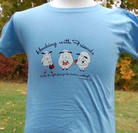 Hooking With Friends 3XL T-Shirt - Hooker Design in Light Blue