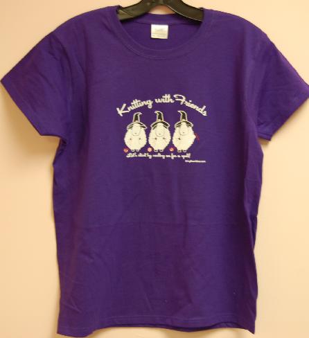 Knitting With Friends�   Medium T-Shirt - Witches Design in Deep Purple