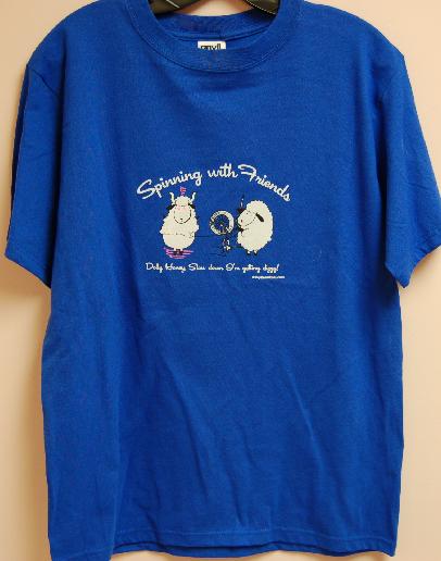 Spinning With Friends�   Medium T Shirt - Dizzy Design in Blue