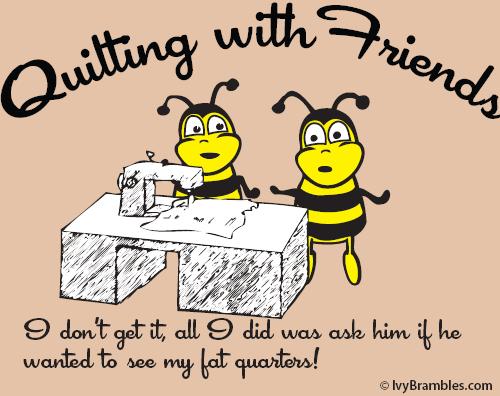 Quilting with Friends Crew Neck T Shirts - Fat Quarters Design