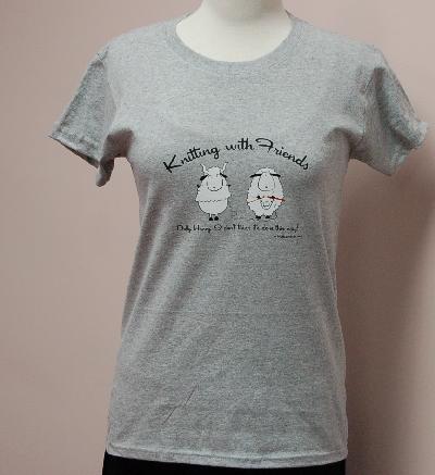Knitting With Friends�  X-Large T-Shirt - Knit New Baby Design in Gray