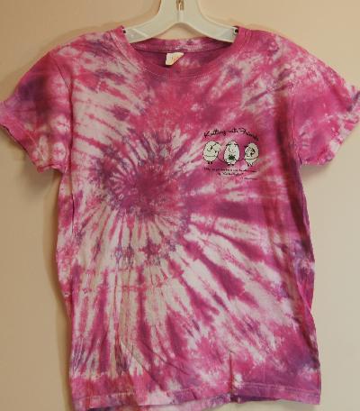 KWF Tie-Dyed    Small T Shirt - Knit 2 Together Design in Pinky Purple (ladies cut)