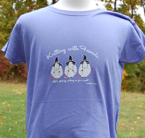 Knitting With Friends�    Small T-Shirt - Witches Design in Purple
