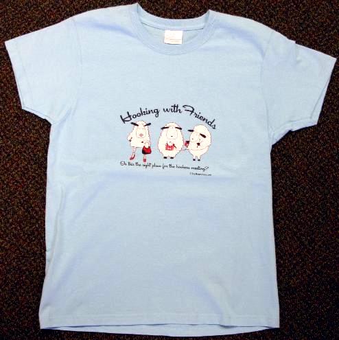 Hooking With Friends    Small T-Shirt - Hooker Design in Sky Blue