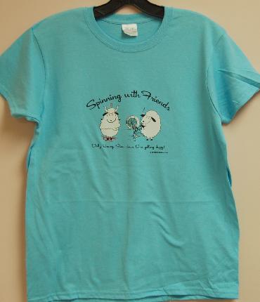 Spinning With Friends�  X-Large T Shirt - Dizzy Design in Sky Blue
