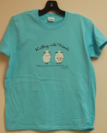 Knitting With Friends� 2X-Large T-Shirt - Knit New Baby Design in Sky Blue