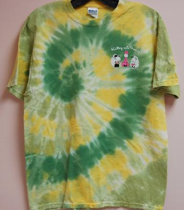 KWF Tie-Dyed   Medium T Shirt - 3 Friends Design in Spring Green