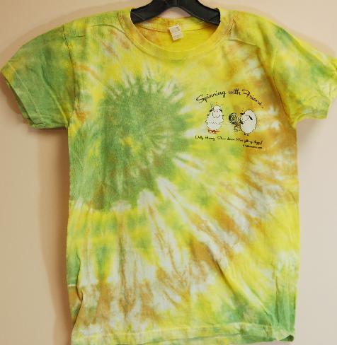 KWF Tie-Dyed    Small T Shirt - Dizzy Design in Summer Meadow (ladies cut)