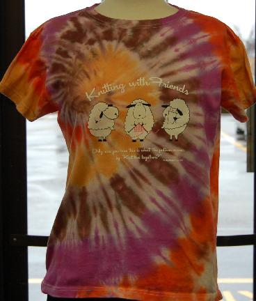 Womens Tie-Dyed 2XL T Shirt - Knit 2 Together Design in Supernova