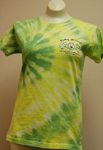 Womens Tie-Dyed    Small T Shirt - Knit 2 Together Design in Spring Green