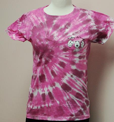Womens Tie-Dyed  X-Large T Shirt - Knit 2 Together Design in Pinky Purple