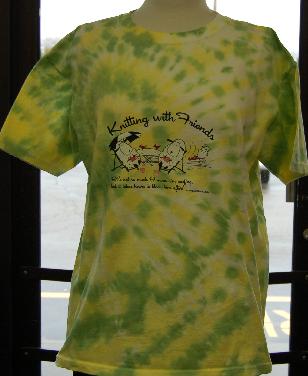 KWF Tie-Dyed  Large T Shirt - Surfer Design in Spring Green