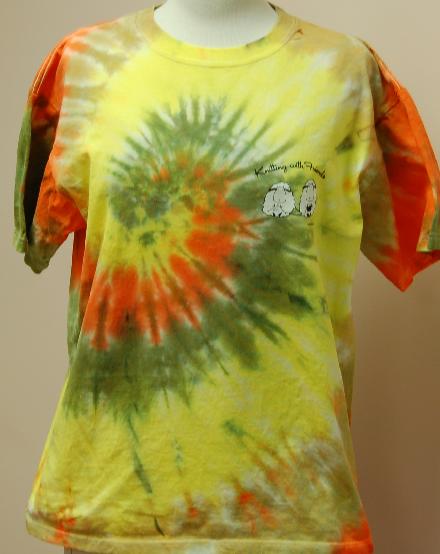 Knitting With Friends® - Tie-Dyed  X-Large T Shirt - 2 Sheep Design in Tidepool