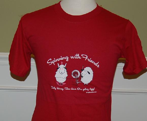 Spinning With Friends�    Small T Shirt - Dizzy Design in Red