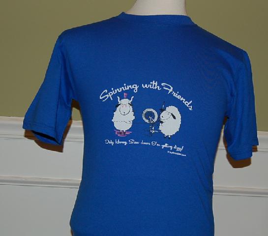 Spinning With Friends� -  X-Large Unisex T Shirt - Dizzy Design in Blue