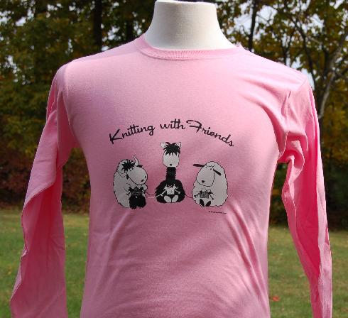 Knitting With Friends� Womens   Medium Long Sle...