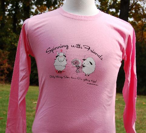 Spinning With Friends� Womens  Large Long Sleeve T-Shirt - Dizzy in Pink
