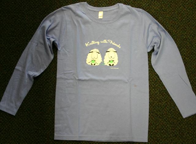 Knitting With Friends Womens    Small Long Sleeve T-Shirt - Two Sheep Design in Purple