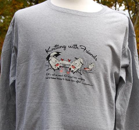 Knitting With Friends� Womens  Large Long Sleev...