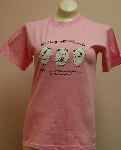 Knitting With Friends     Youth    X-Small T Shirt - Knit 2 Together in Pink