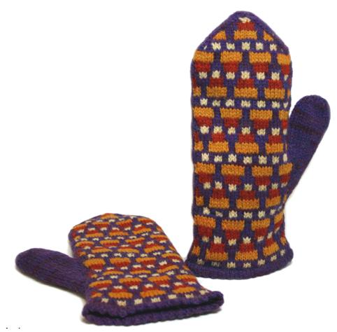 Ivy Brambles Candy Corn Mittens Pattern by Emily Elizabeth