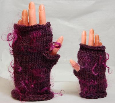 Mohair Curly Locks Fingerless Mittens Pattern