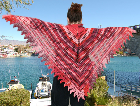 Ivy Brambles Trellis Stripes Shawl Pattern