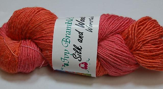 Ivy Brambles Silk and Wool Worsted Yarn #101 Poppies