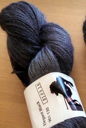 Ivy Brambles Silver Cloud Suri Alpaca Glitter Lace Yarn - 130 Elegant Black