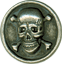 #90499 Antique Silver 7/8 inch Skull and Bones Button from JHB Buttons