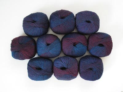 Jojoland Melody Superwash Fingering Yarn #12 Blue, Wine, Red