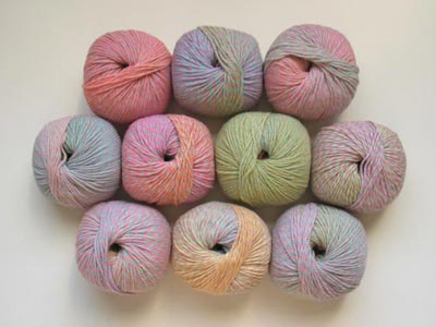 Jojoland Rhythm Worsted Yarn #05 Pink, Blue, Gr...