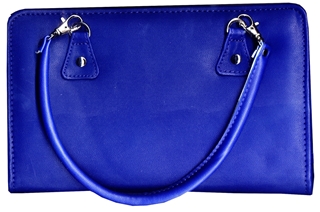 Knitters Pride Thames Handmade Bag in Faux Leather Blue