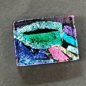 Cheryl Kumiski Rectangular Fused Glass Button 1...