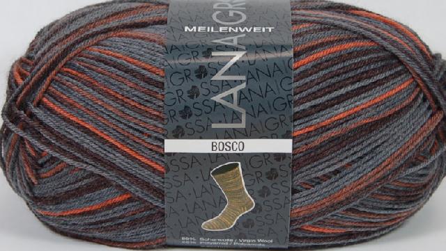Lana Grossa Meilenweit 100 Bosco Sock Yarn Color 3520 Browns/Greys
