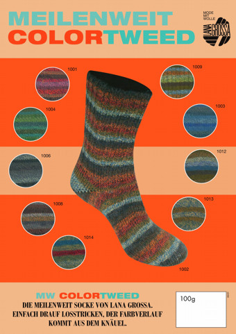 Lana Grossa Meilenweit 100 Colortweed Sock Yarn
