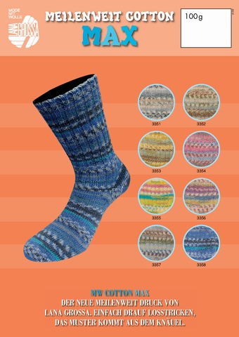Lana Grossa Meilenweit Cotton 100 Max Sock Yarn