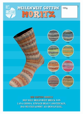 Lana Grossa Meilenweit Cotton 100 Moritz Sock Yarn