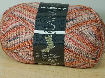 Lana Grossa Meilenweit Cotton 100 Moritz Sock Yarn #7705