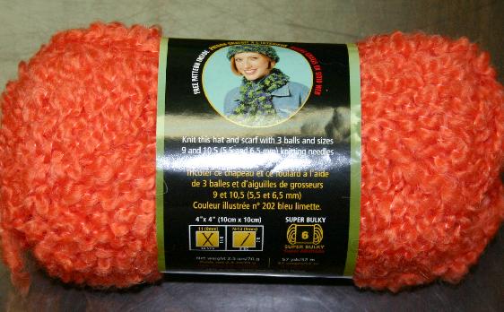 Lion Brand Lion Boucle Yarn 133 Tangerine