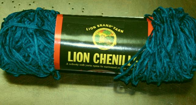 Lion Brand Chenille Yarn Teal